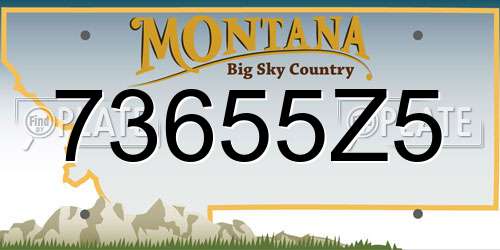 73655Z5 Montana License Plate
