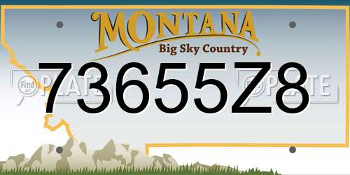 73655Z8 Montana License Plate