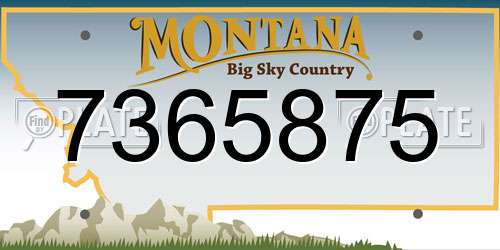 7365875 Montana License Plate