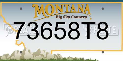 73658T8 Montana License Plate