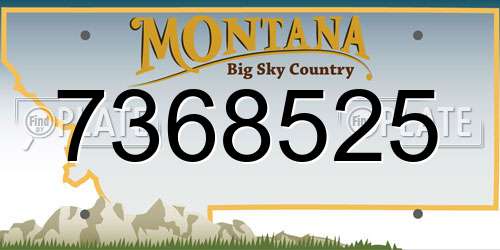 7368525 Montana License Plate