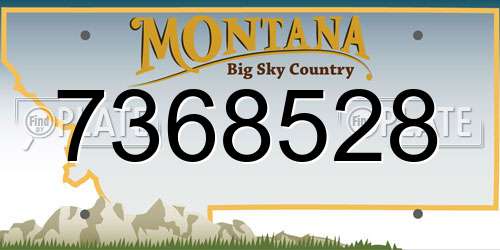 7368528 Montana License Plate