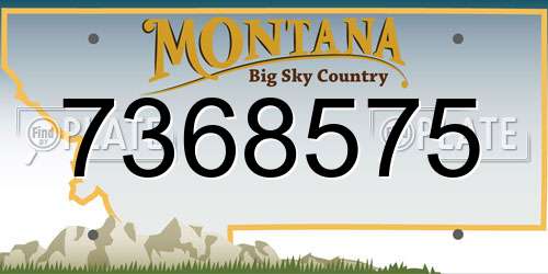 7368575 Montana License Plate