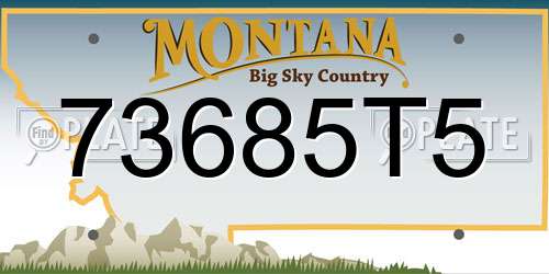 73685T5 Montana License Plate