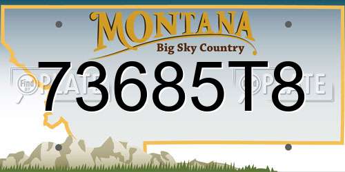 73685T8 Montana License Plate