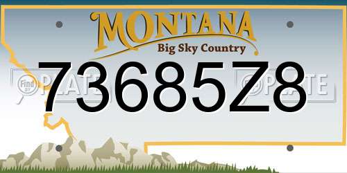73685Z8 Montana License Plate