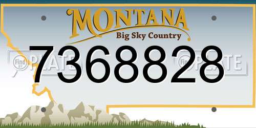 7368828 Montana License Plate
