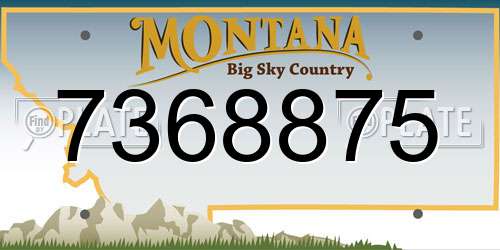 7368875 Montana License Plate