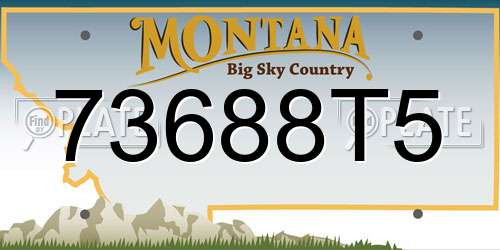 73688T5 Montana License Plate