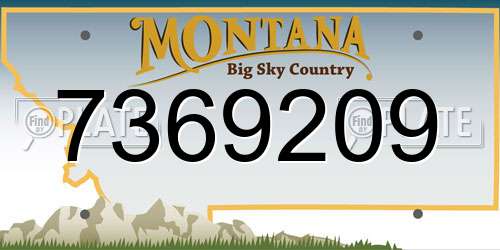 7369209 Montana License Plate