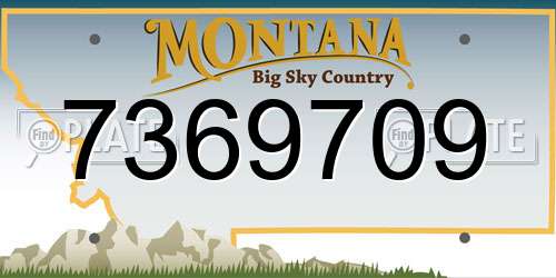7369709 Montana License Plate