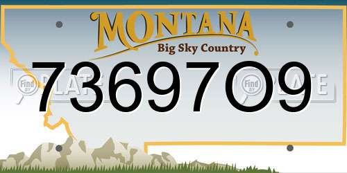 73697O9 Montana License Plate