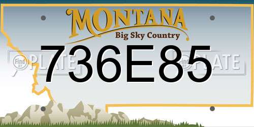 736E85 Montana License Plate