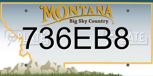736EB8 Montana License Plate