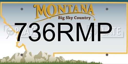 736RMP Montana License Plate