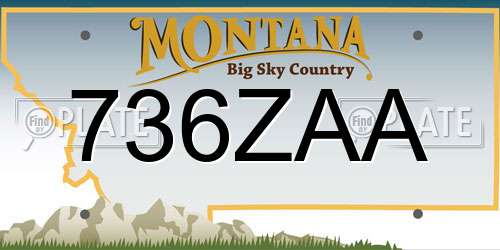 736ZAA Montana License Plate