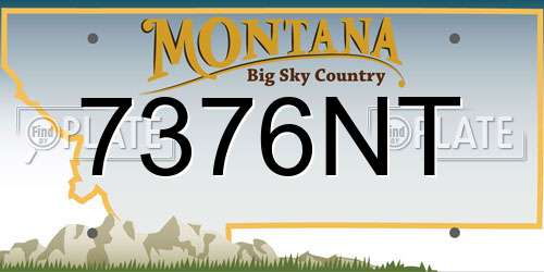 7376NT Montana License Plate