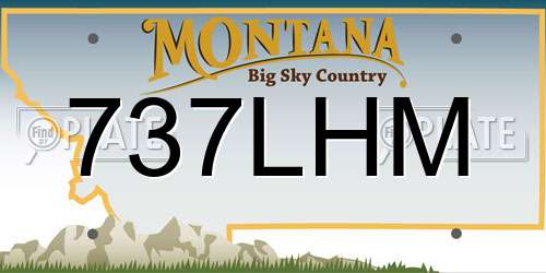 737LHM Montana License Plate