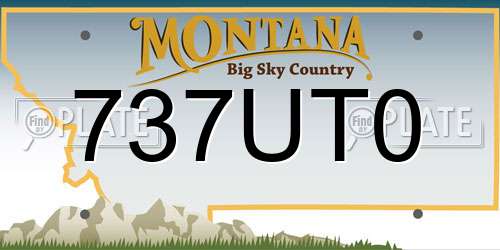 737UT0 Montana License Plate