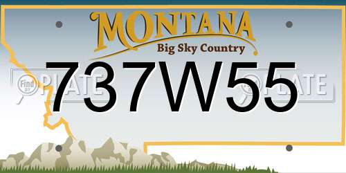 737W55 Montana License Plate