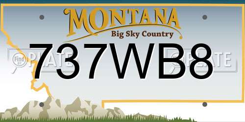 737WB8 Montana License Plate