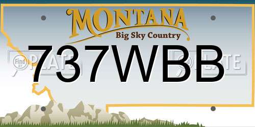737WBB Montana License Plate