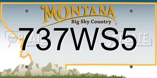 737WS5 Montana License Plate