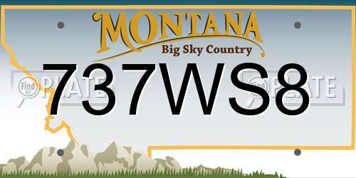 737WS8 Montana License Plate