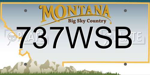 737WSB Montana License Plate