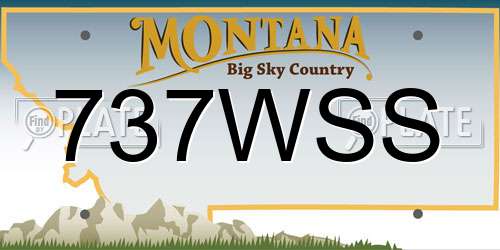 737WSS Montana License Plate