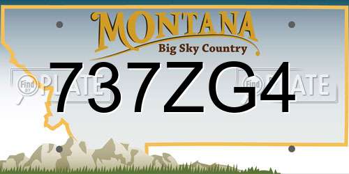 737ZG4 Montana License Plate