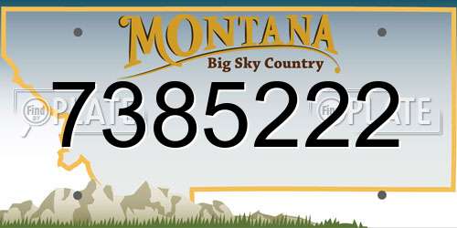 7385222 Montana License Plate