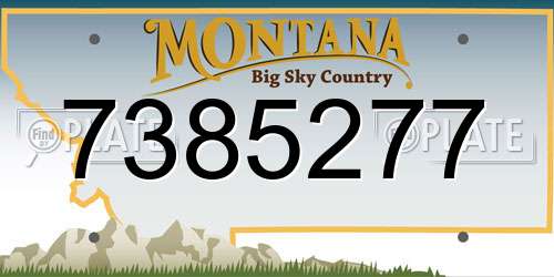 7385277 Montana License Plate