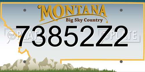 73852Z2 Montana License Plate