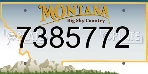 7385772 Montana License Plate