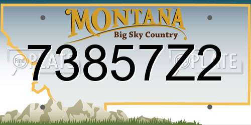 73857Z2 Montana License Plate