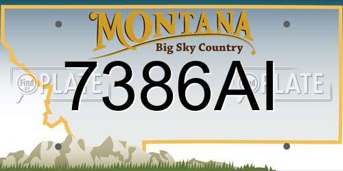 7386AI Montana License Plate