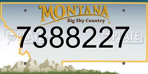 7388227 Montana License Plate