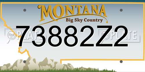 73882Z2 Montana License Plate
