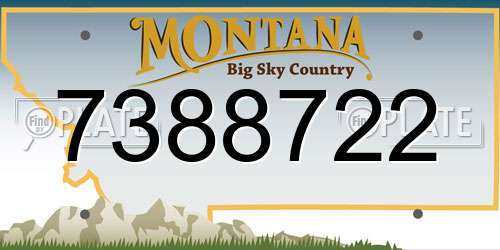7388722 Montana License Plate