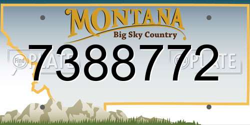7388772 Montana License Plate