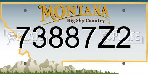 73887Z2 Montana License Plate