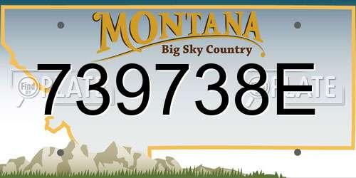 739738E Montana License Plate