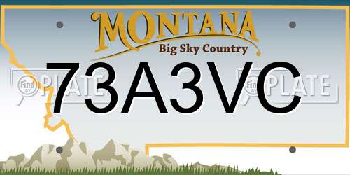 73A3VC Montana License Plate