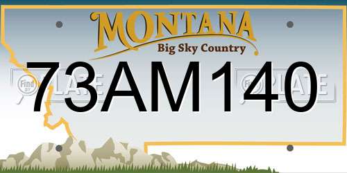 73AM140 Montana License Plate
