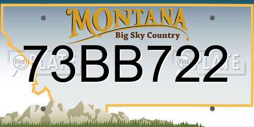 73BB722 Montana License Plate