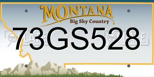 73GS528 Montana License Plate