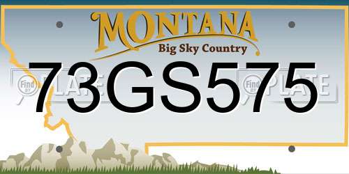 73GS575 Montana License Plate