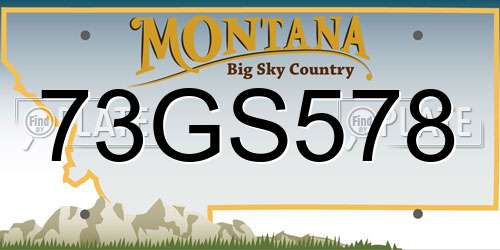 73GS578 Montana License Plate