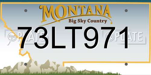 73LT971 Montana License Plate